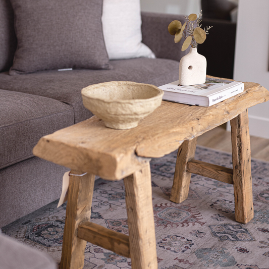 Beirut Elm Wood Bench Petit - Luxe B Co