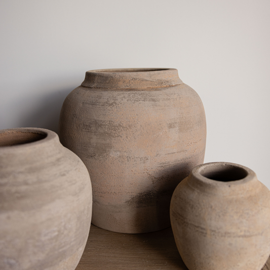 Lucas Light Wash Round Vase | By Luxe B Co.