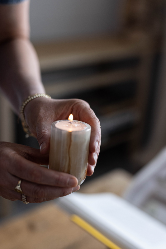 Marble Pillar Tea Light Holder | By Luxe B Co.