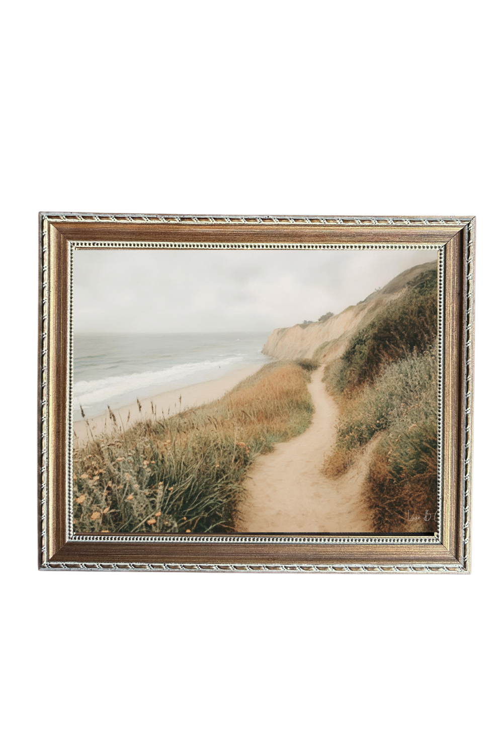 Oceanside Trail | French Country Brass Gold Framed Art - Luxe B Co