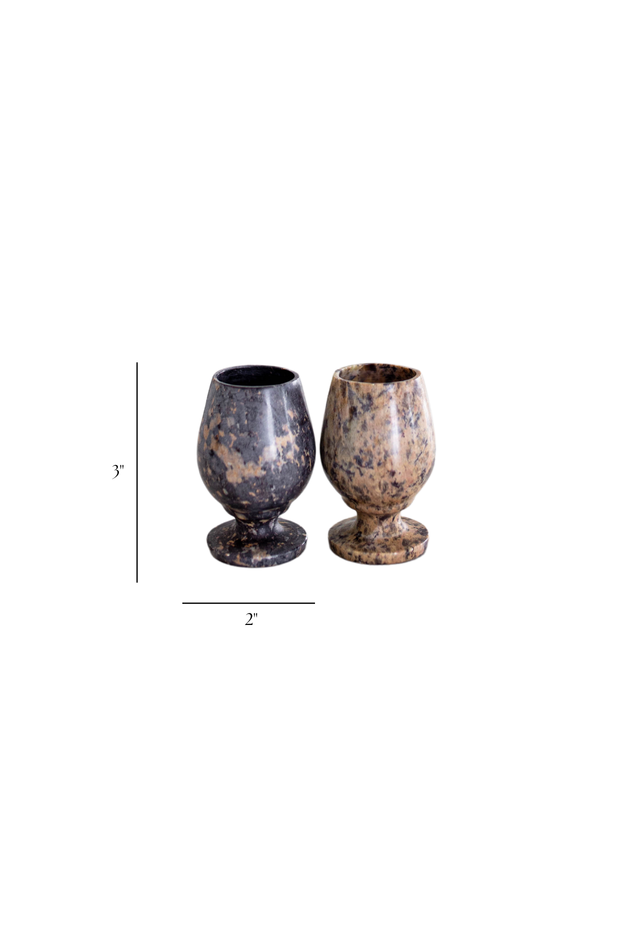Brown Soapstone Shot Glasses | By Luxe B Co.