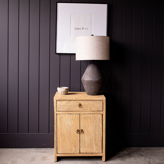 Sausalito Reclaimed Elm Wood Side Table | By Luxe B Co.