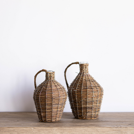 Willow Wrapped Wine Bottle