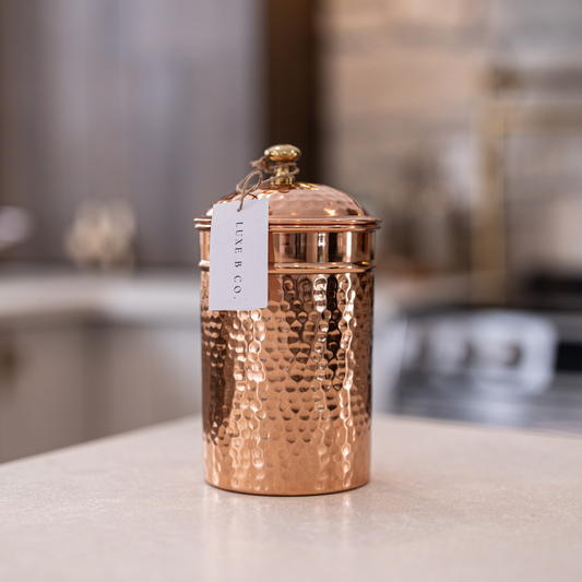 Copper Hammered Canister