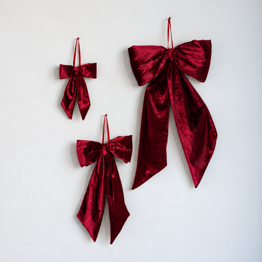 Velvet Bows Deep Red