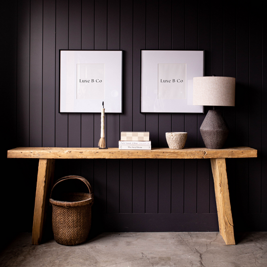 Alter Elm Wood Console Table Grand | By Luxe B Co.