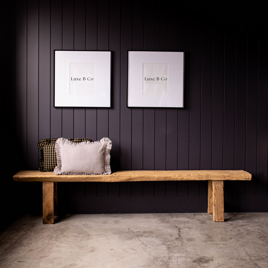Beirut Elm Wood Bench X Grand | By Luxe B Co.