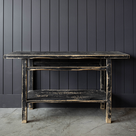 Alameda Black Wash Elm Wood Console Table | By Luxe B Co.