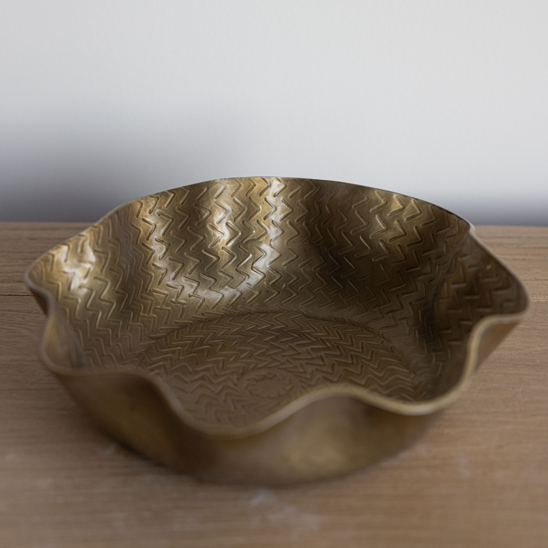 Aluminium Textured Decorative Tray | By Luxe B Co.