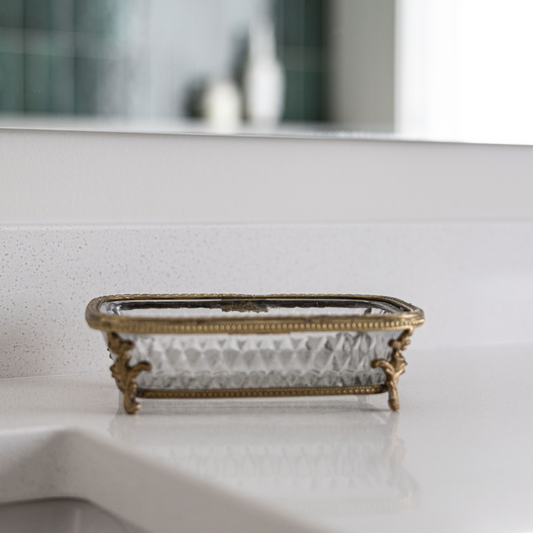 Antique Inspired Metal Footed Soap Dish | By Luxe B Co