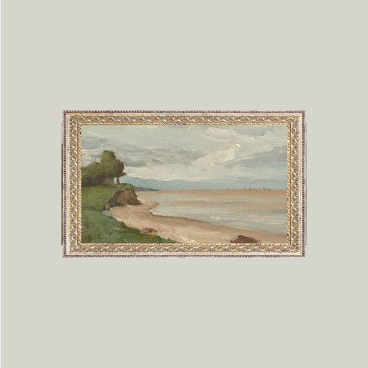 Beach Near Etretat Framed Antique Art - Luxe B Co