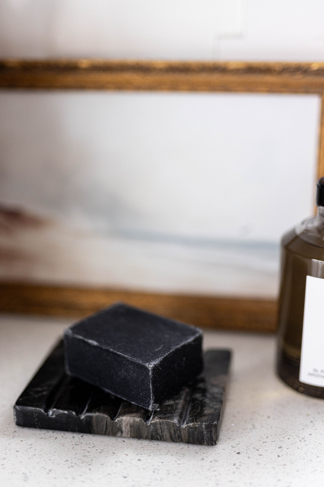 Black Scalloped Marble Soap Dish | By Luxe B Co.