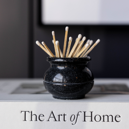 Black Marble Match Holder | By Luxe B Co.
