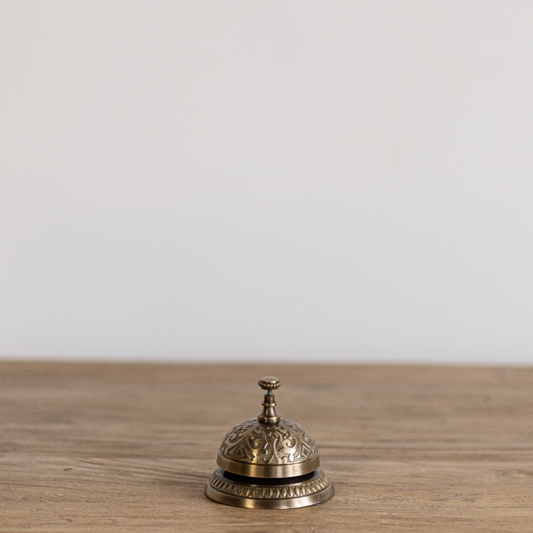 Brass Inspired Service Bell decorative object by Luxe B Co, featuring a polished brass finish and vintage-style design.