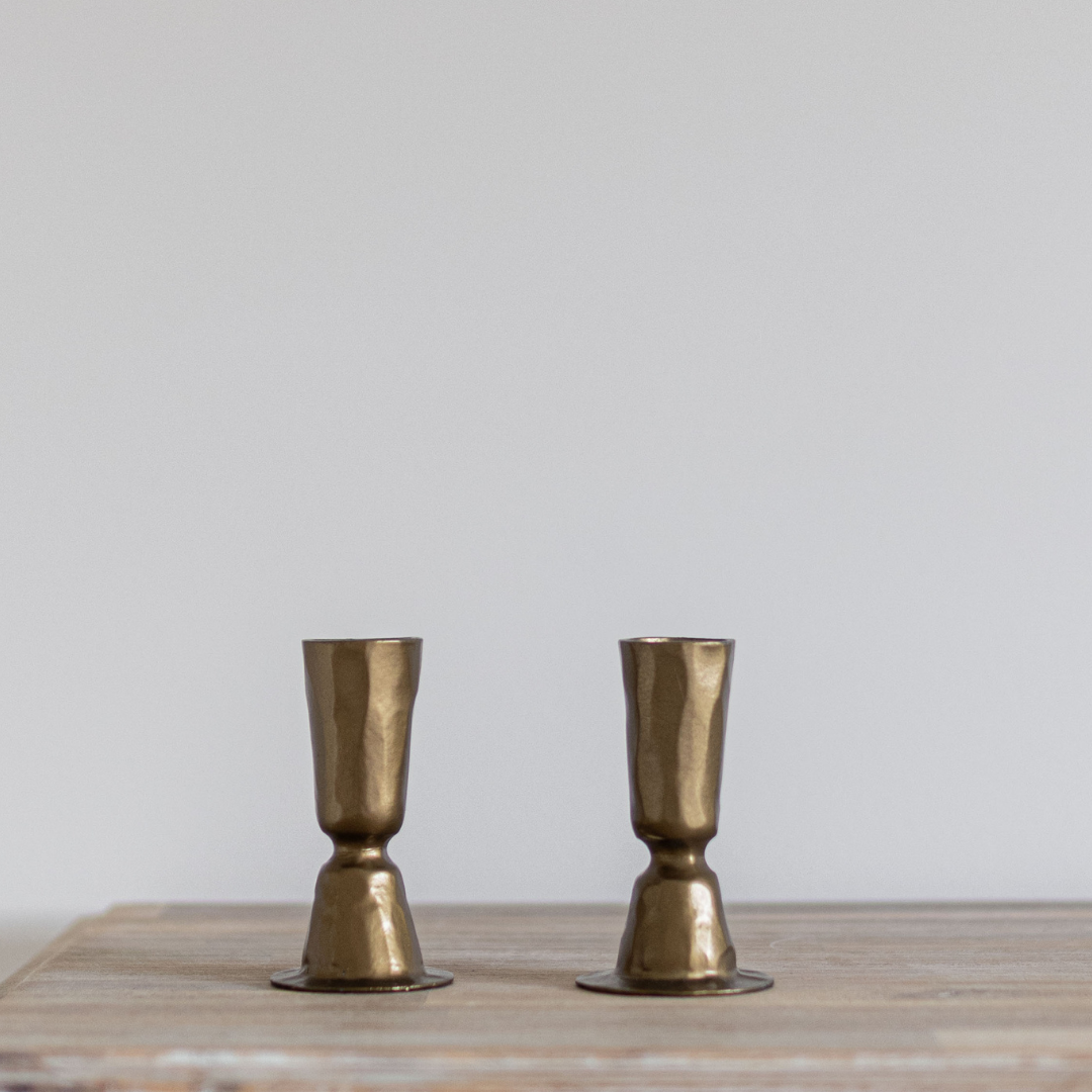 Brass Tapered Candle Holder | By Luxe B Co.