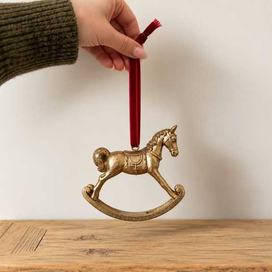 Bronze Rocking Horse Ornament By Luxe B Co.