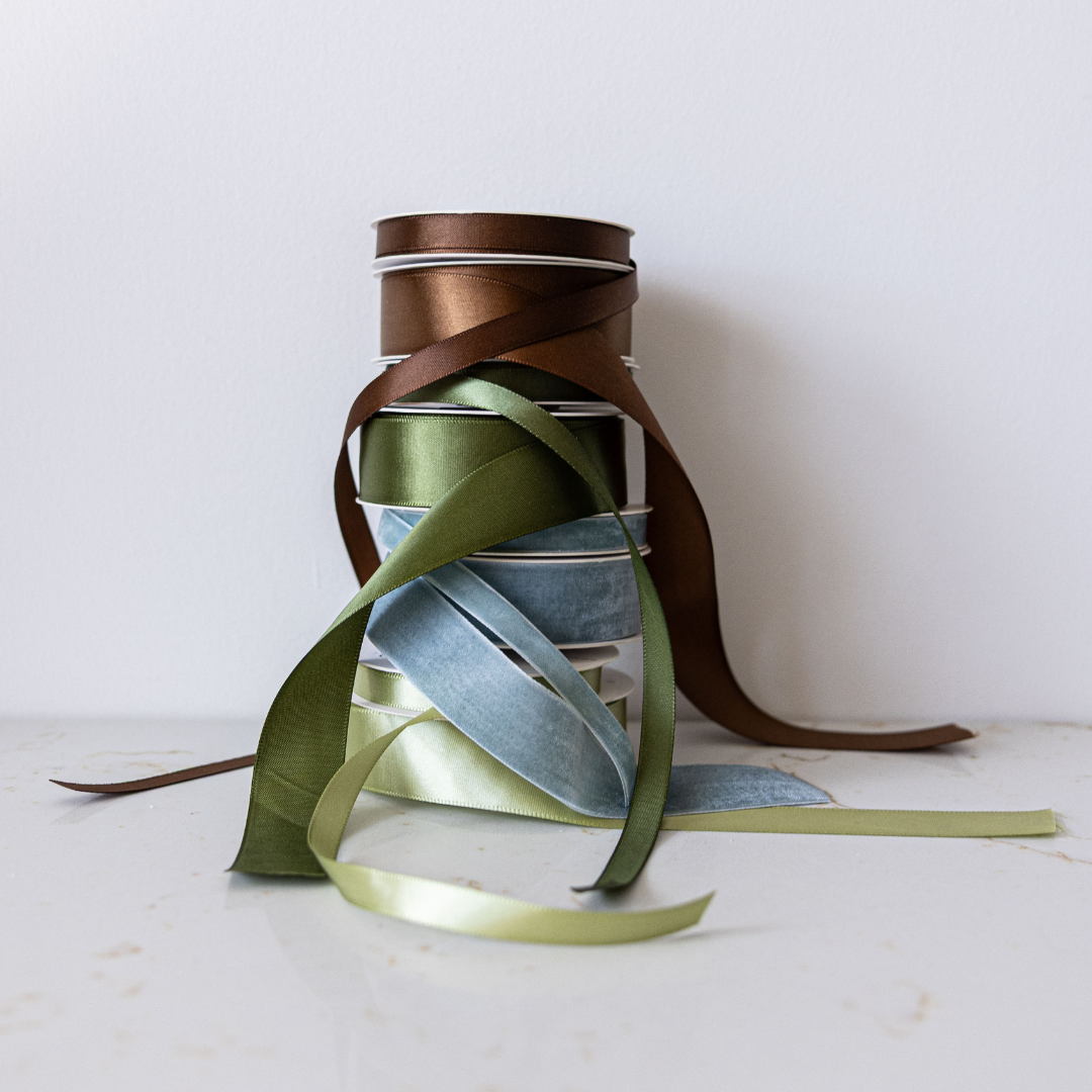 Brown Satin Ribbon Holiday Decor | By Luxe B Co.