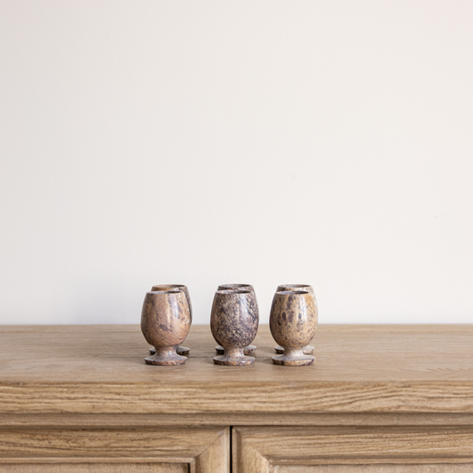 Brown Soapstone Shot Glasses Set of 6 | By Luxe B Co.