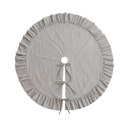 Brown Stripe Ruffle Tree Skirt By Luxe B Co.