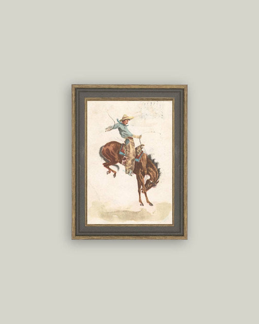 Bucking Bronco Framed Antique Inspired Art | By Luxe B Co.