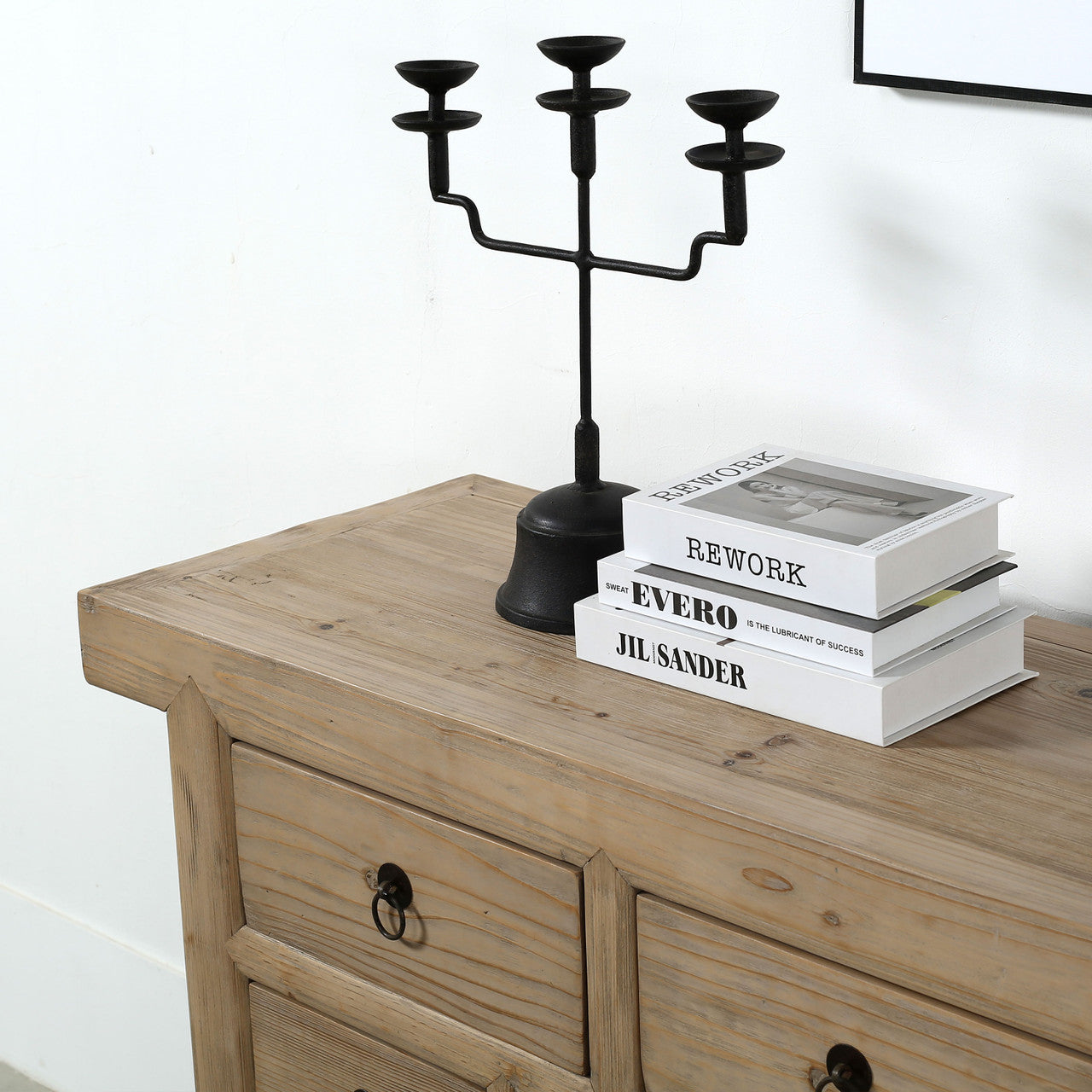 Carmel Seven Drawer Reclaimed Elm Wood Console Table | By Luxe B Co.