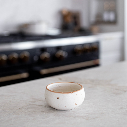 Ceramic White Speckled Dip Bowl | By Luxe B Co.