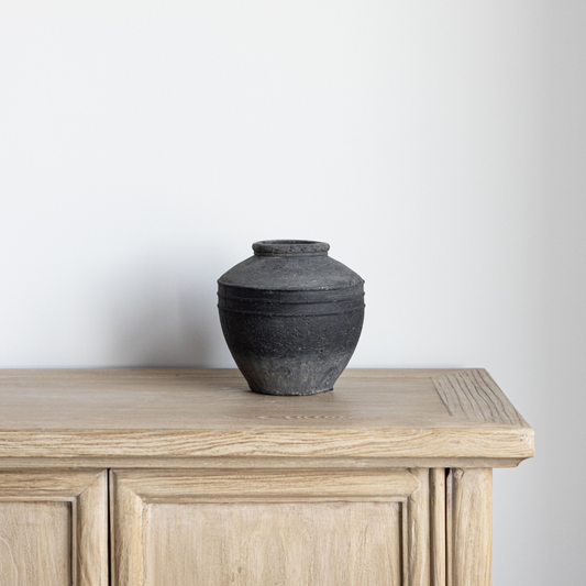 Charcoal Horizontal Lines Vase - Luxe B Co