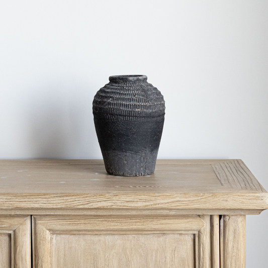 Charcoal Textured Ceramic Vase | By Luxe B Co.