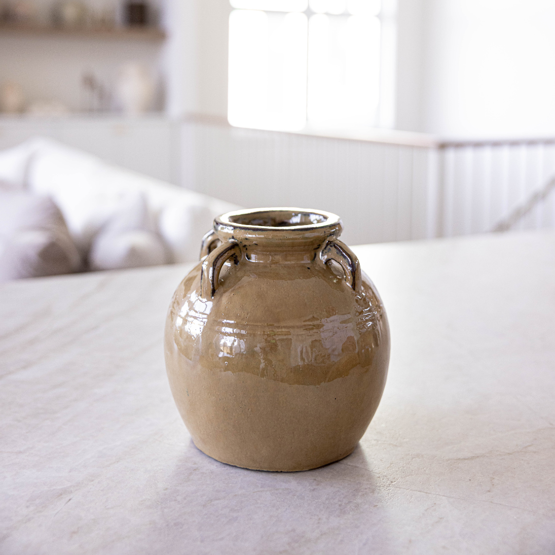 Chevalier Glazed Vase With Handles | By Luxe B Co.