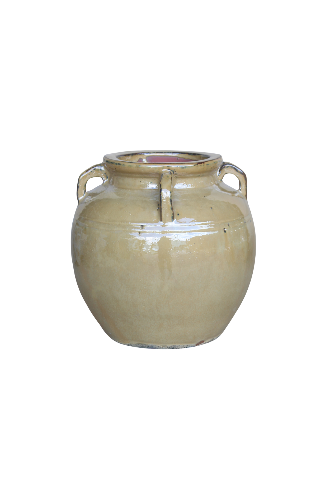 Chevalier Taupe Glazed Vase With Handles | By Luxe B Co.