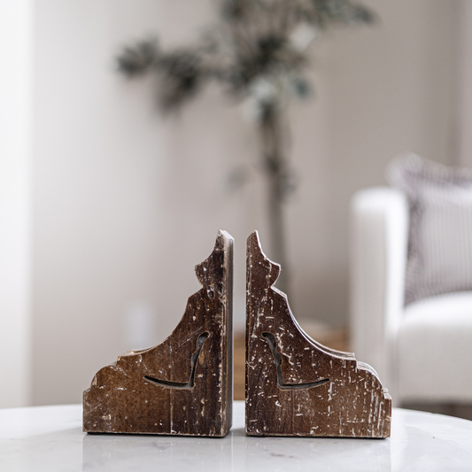Corbel Wooden Bookends By Luxe B Co.