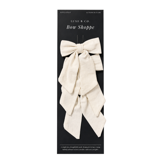 Cream Cotton Mini Fabric Bows with Clips Set By Luxe B Co.