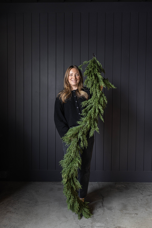 Cypress Pine Garland Real Touch 6ft / 72 inches - Luxe B Co