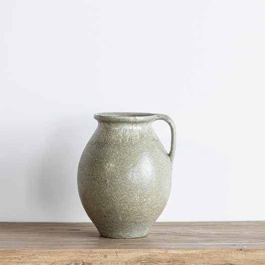 Earthy Green Terracotta Handled Jug | By Luxe B Co.