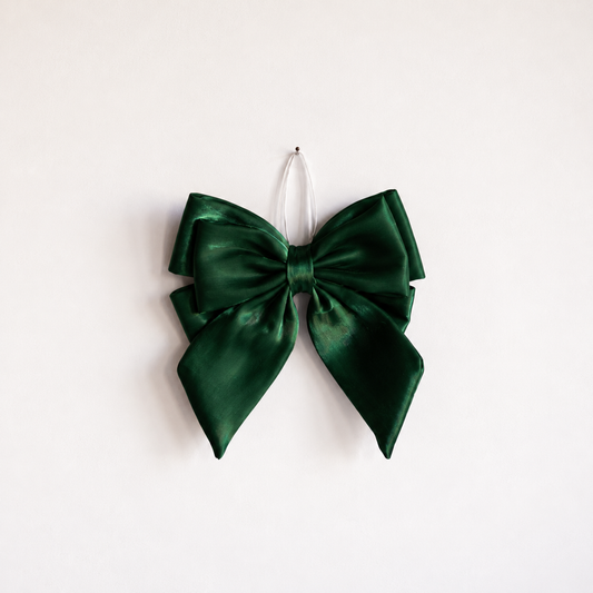 Gaze de coton vert émeraude, nœud audacieux