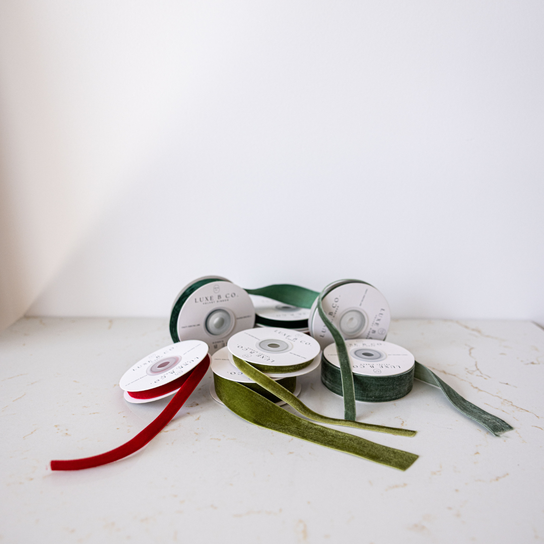Emerald Green Velvet Ribbon Holiday Decor | By Luxe B Co.