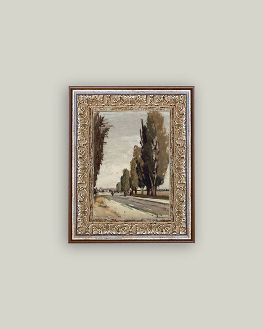 European Tree Lane Framed Antique Art - Luxe B Co