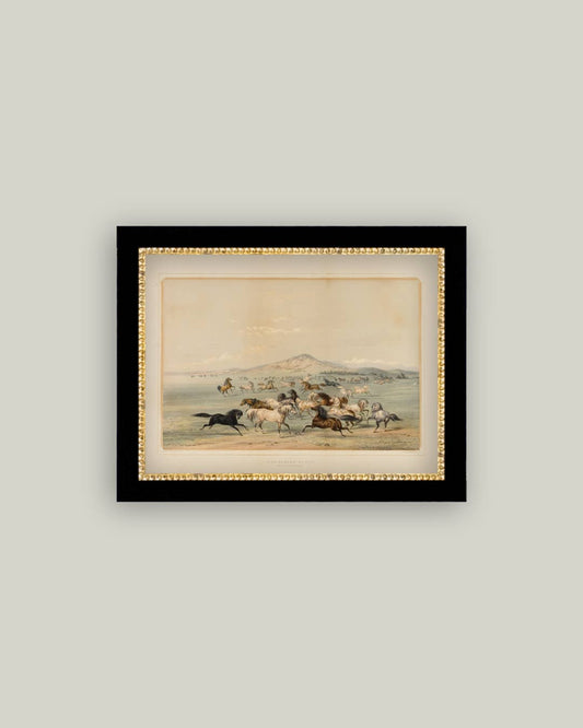 Field Of Horses Framed Antique Art - Luxe B Co