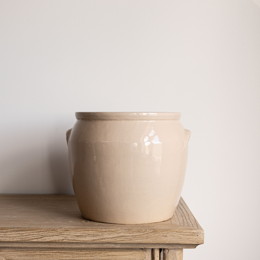 French Replica Cream Glazed Confit Crock Pot | By Luxe B Co.