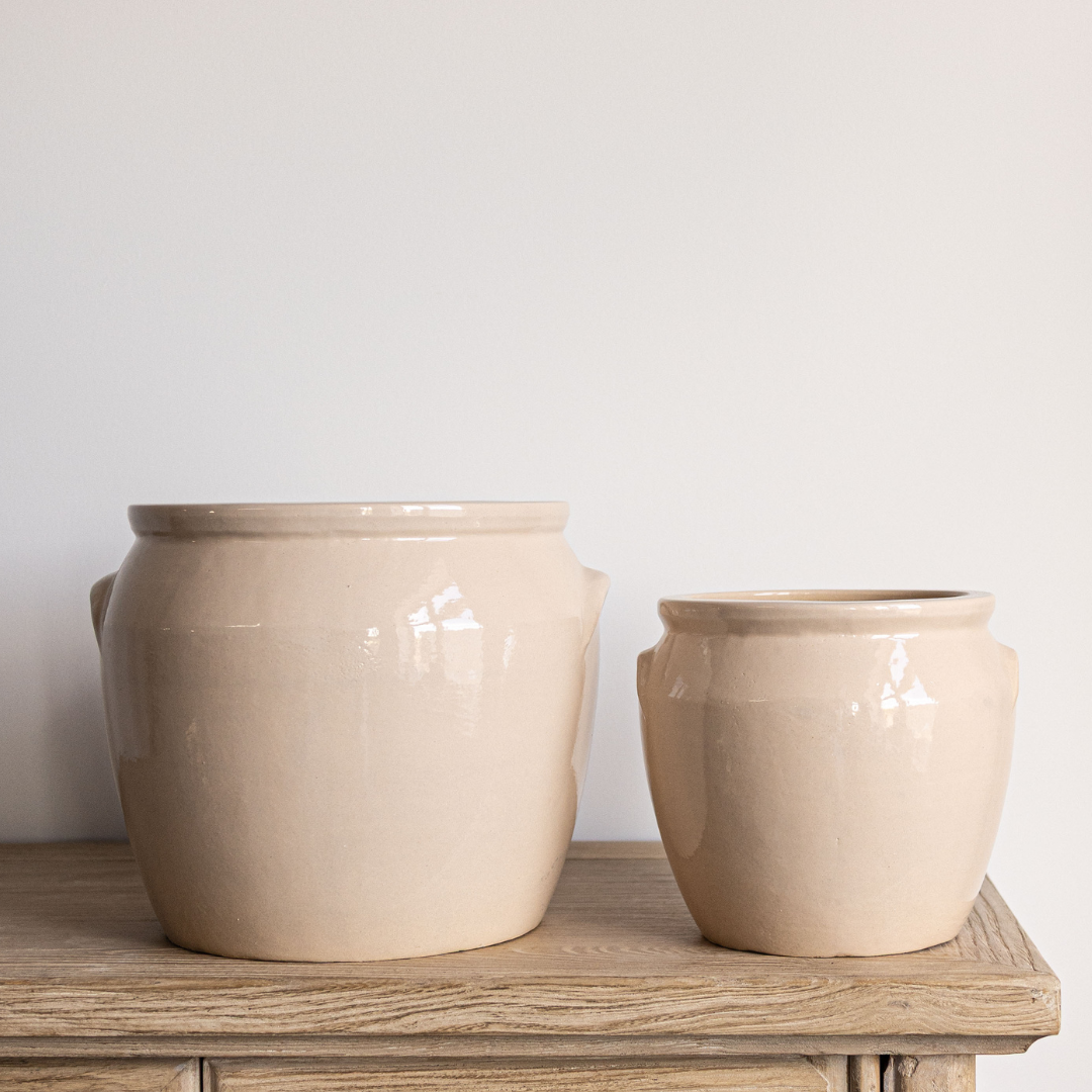 French Replica Cream Glazed Confit Crock Pot | By Luxe B Co.