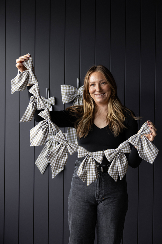 Gingham Green Bow Garland | By Luxe B Co.