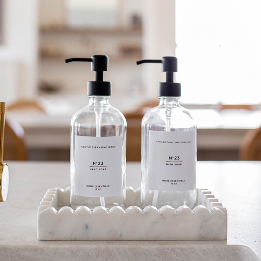 Hand Soap & Dish Soap Glass Clear Bottles | By Luxe B Co.