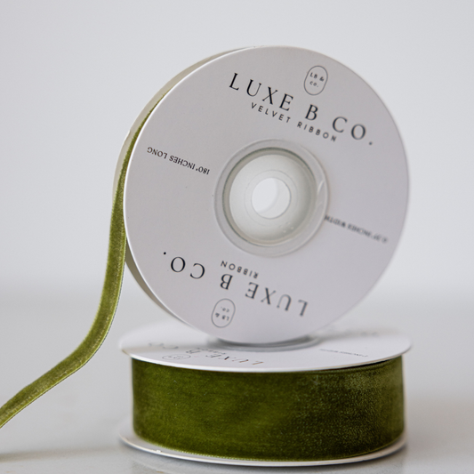 Sage Velvet Ribbon Holiday Decor | By Luxe B Co.