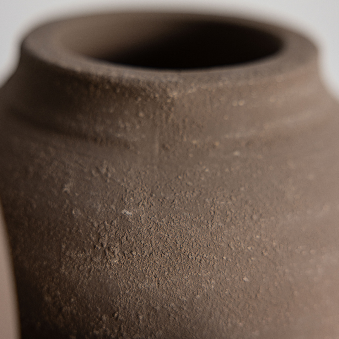 Hugo Grey Wash Round Vase | By Luxe B Co.