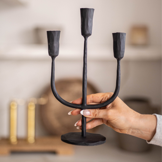 Iron 3 Arm Candelabra Small | By Luxe B Co.