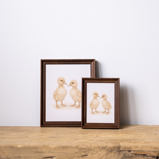 Little Chicks | Antique Inspired Classic Westbury Framed Art By Luxe B Co.