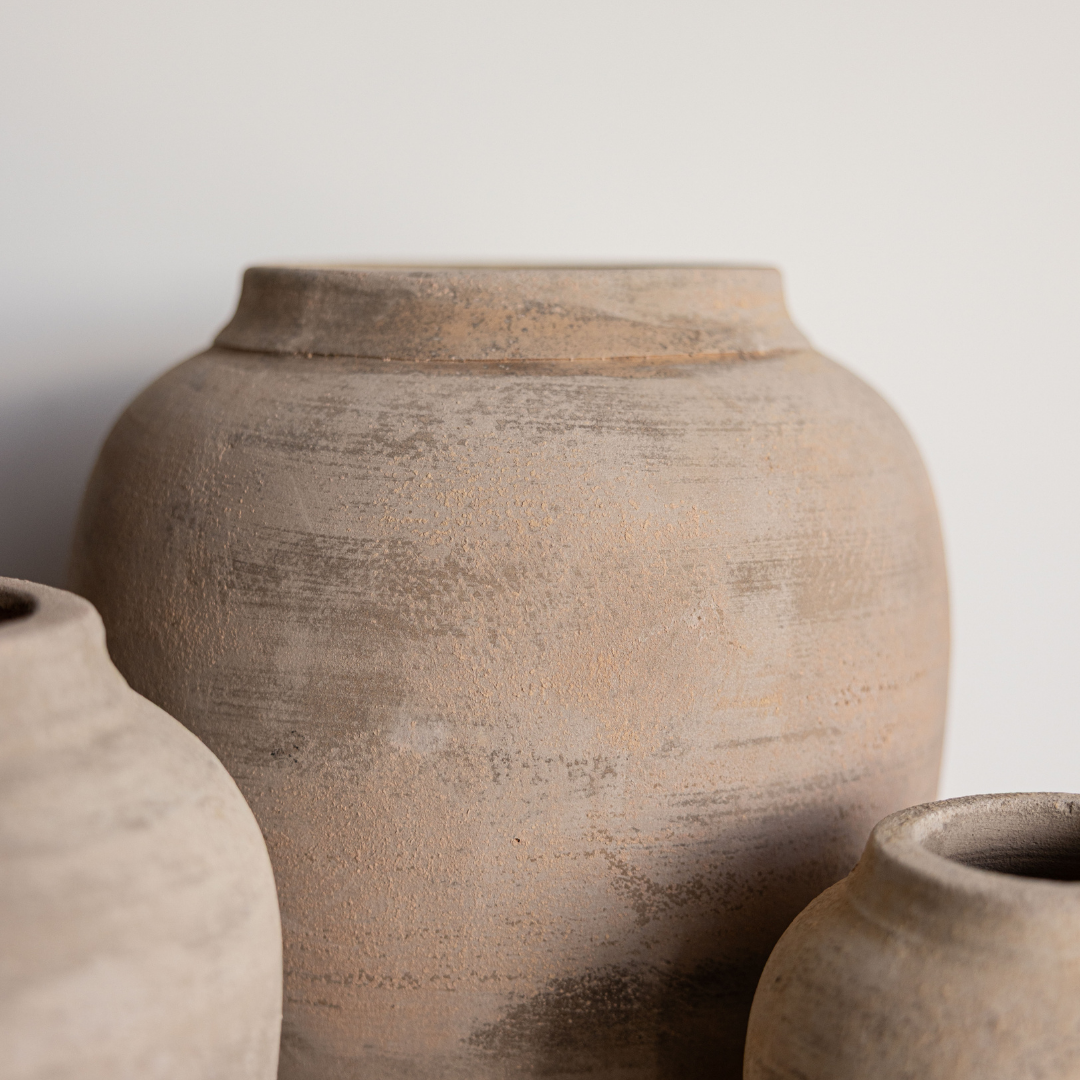 Lucas Light Wash Round Vase | By Luxe B Co.