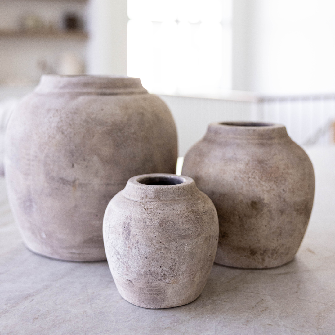 Lucas Light Wash Round Vase | By Luxe B Co.