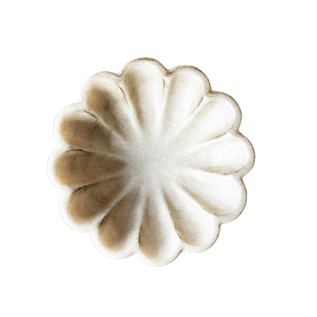 Marble Scalloped Flower Bowl | By Luxe B Co.