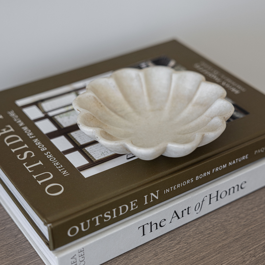 Marble Scalloped Flower Bowl | By Luxe B Co.